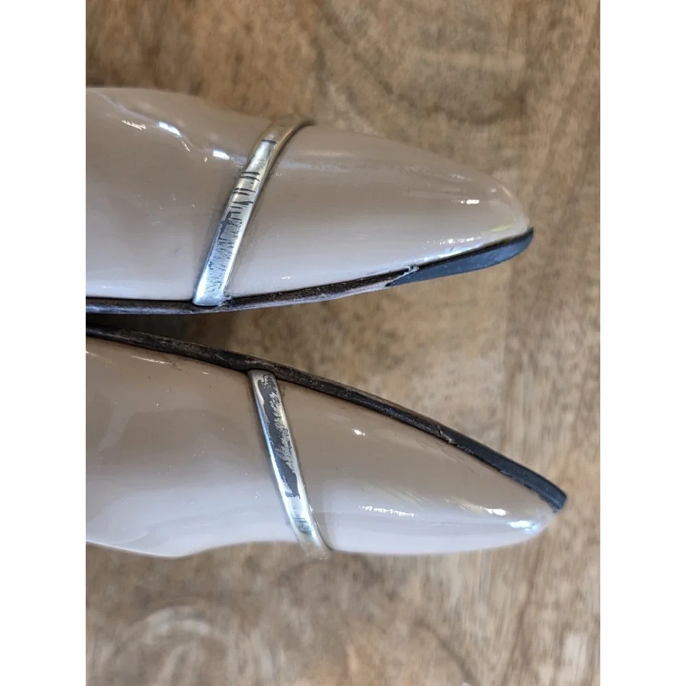 AGL Attilio Giusti Leombruni Rand Pumps Block Heels Beige Shoes Sz‎ 37.5